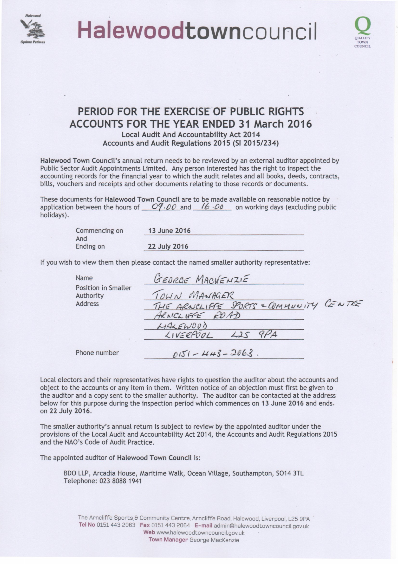 Public Rights Notice